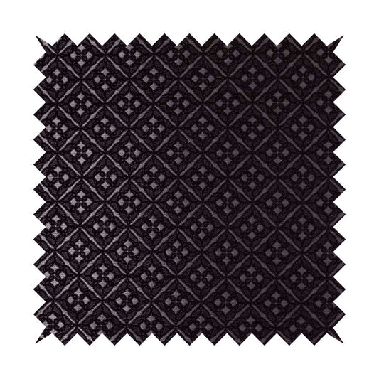 Azima Small Medallion Geometric Pattern Purple Silver Shine Upholstery Fabric JO-339